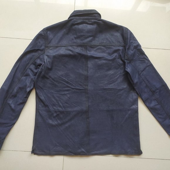 JOHN VARVATOS MEN'S IZZY LEATHER SHIRT JACKET - Picture 8 of 12